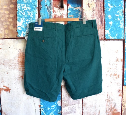 Men's Old Navy Rotation Chino Linen-Blend Shorts 8 Inseam SIZE 30 Water Teal NEW - Picture 5 of 8