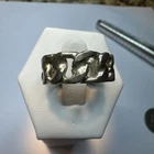Vintage 925 Sterling Silver Open Chain Link Buckle Band Ring Size 5.5