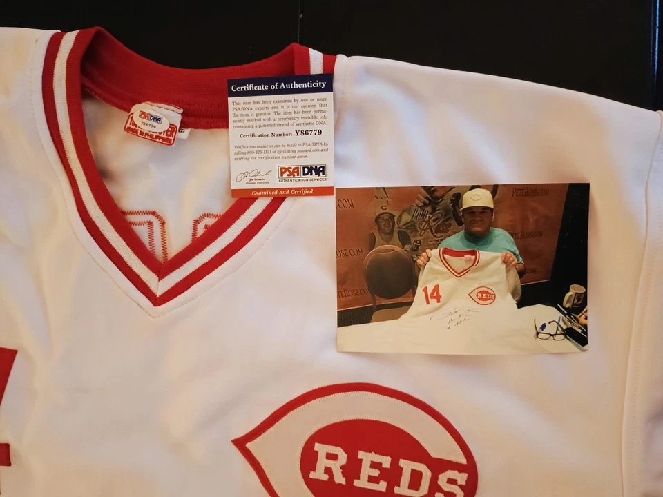 Camiseta deportiva autografiada por Pete Rose de los Rojos Foto 4 de 4