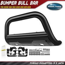 3.5 Black Bull Bar Bumper Grille Guard W Skid Plate For Dodge Ram 1500 09-18 3.5 Black Bull Bar Bumper Grille Guard W Skid Plate For Dodge Ram 1500 09-18