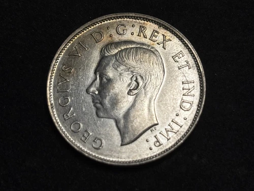 1942 Canada Fifty Cents 50c Silver UNC MS BU