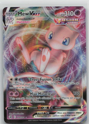 Mew VMAX 114/264 VMAX Rare Holo Fusion Strike NM Pokemon