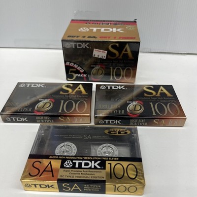 TDK SA 100 Type II High Bias Blank Audio Cassette Tapes New Sealed NOS Set Of 8