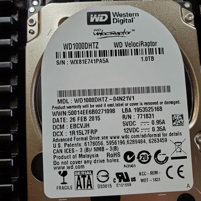 NOS Western Digital VelociRaptor 1TB,Internal,10000 RPM,3.5 inch (WD1000DHTZ)...