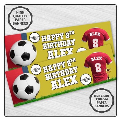 Personalised Football Birthday Banner Any Name Age Team - Custom Kids Party 6