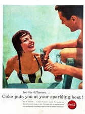 1956 COCA-COLA COKE Genuine Vintage Print Ad Soda Pop