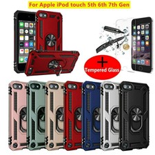 Heavy Duty Dual Layer Case 360 Rotating Ring Kickstand for iPod Touch 5-7th