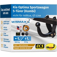 ANHÄNGERKUPPLUNG starr für Kia Optima 16-19 +7pol E-Satz ABE