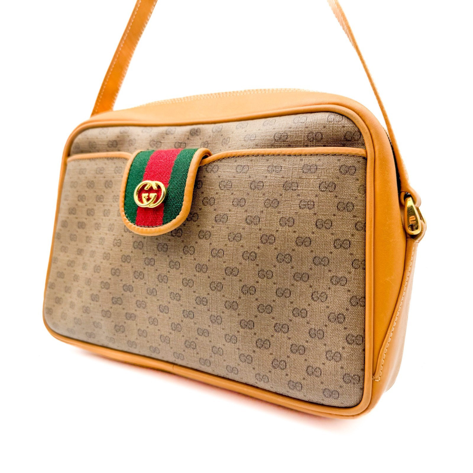 Borsa a tracolla vintage Gucci Micro GG PVC in pelle 001.098.4073 originale