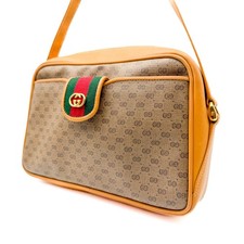 Vintage Gucci Micro GG PVC Leather Crossbody Shoulder Bag 001.098.4073 Auth