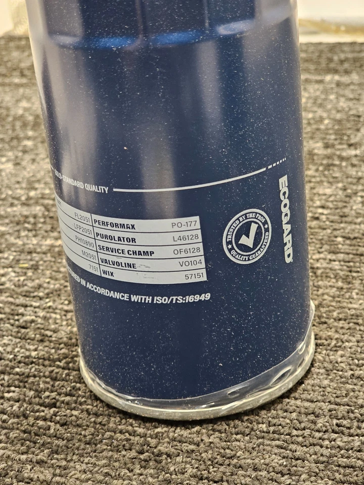 (QTY 2) Масляный фильтр премиум-класса Ecogard X6128 подходит для Ford F-250 2011-2017 годов выпуска - Изображение 3 из 4