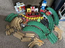 Fisher Price Geotrax Train And Tracks Lot LARGE Christmas Train And More 40 PCs