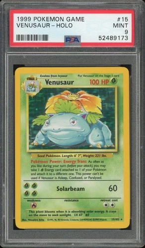 1999 Pokemon Game Venusaur-Holo #15 MINT PSA 9