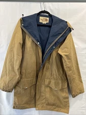 Vintage The North Face Jacket Mens  M Khaki Mountain Parka Hooded Rain Coat