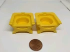 Vintage Fisher Price little people 2 short yellow castle thrones PRINCE/PRINCESS