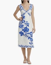 Farm Rio Women’s Cascade Floral Sleeveless Linen Midi-Dress NWT size XL