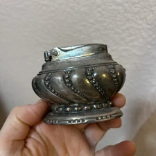 Antique Ronson Crown Old Victorian Ornate USA Silver Cigarette Lighter Tobacco