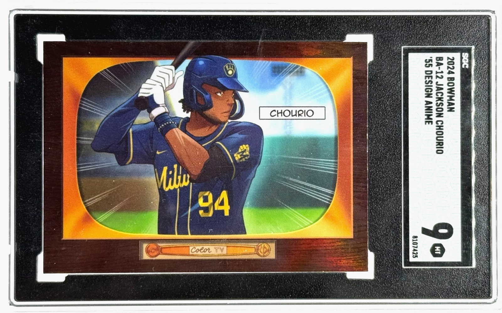 2024 Bowman Jackson Chourio Anime 1955 Design SGC 9 Mint Brewers