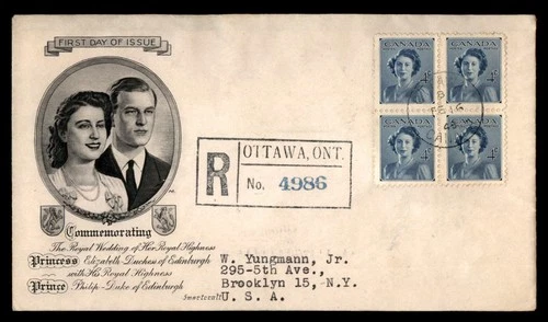 Mayfairstamps Canada FDC 1948 Priness ElizabethRegistered Block First Day Cover