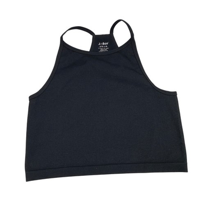 #ad Jo amp; Co High Neck Racerback Tank Top Womens Large Black Ribbed Athletic Staple $16.09