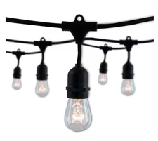 Bulbrite Outdoor/Indoor 30 ft. Plug-in S14 Incandescent Black String Lights