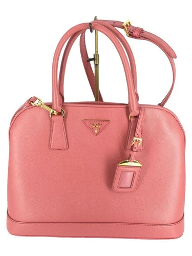 Sac bandoulière PRADA cuir rose uni BN2558 occasion