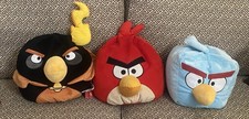 Angry Birds Large Plush Lot Of 3 Includes Redbird, Firebomb, And Icebird.