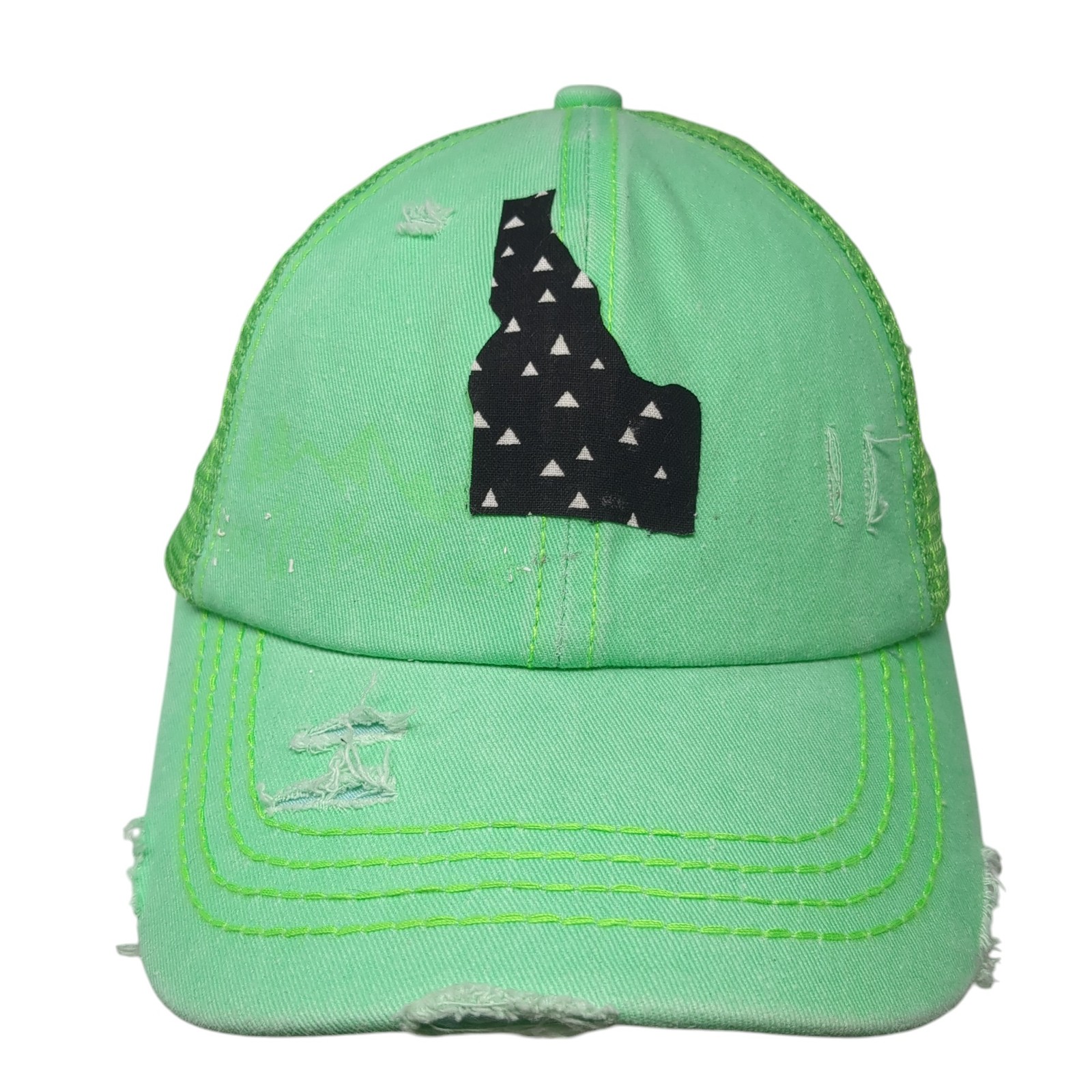 Cappello camionista Idaho Strapback rete posteriore verde taglia unica C.C cappellini pony con etichette