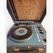 Vintage Califone #1450K Portable Record Player 78, 45, 33, 16, Untested Pwrs On 