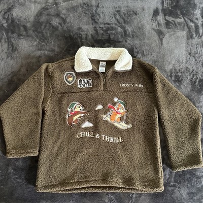 Disney CHIP & DALE FORT Disney Embroidered SHERPA Zip UP Jacket Woman s L