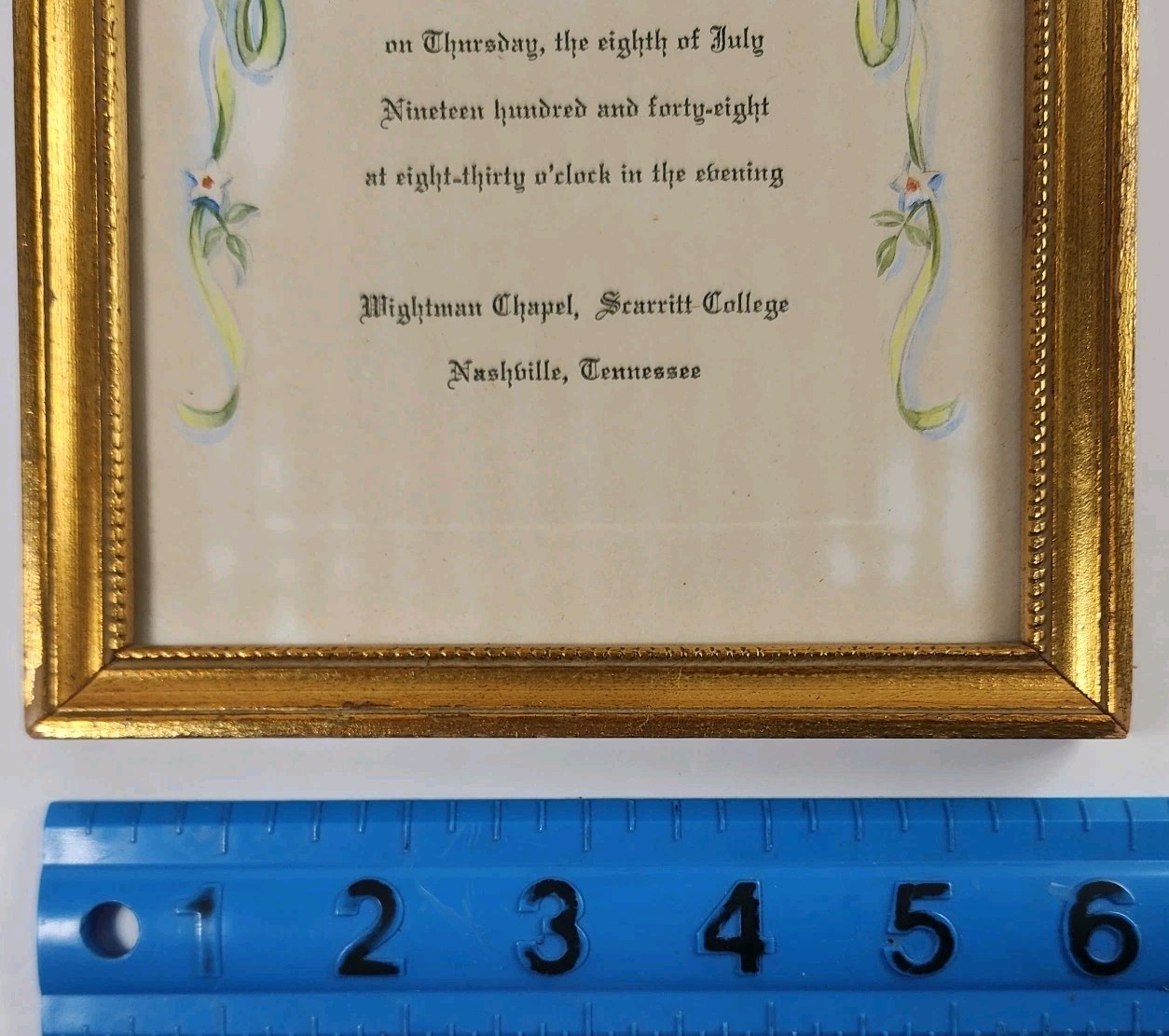 Vintage 1948 Wedding Invitation Announcement Professionally Framed Ready To Hang