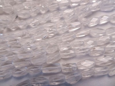 14 1/4'' Str Natural Quartz Crystal Faceted 5-9mm Long Cube Stone Beads A76 DNG