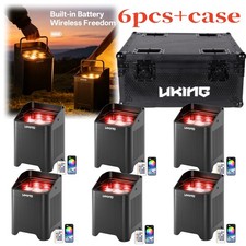 UKING 7 20W Stage Par Light Rechargeable For Party DJ concerts RGBWA UV Light