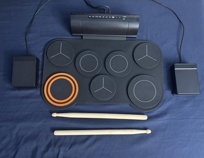 Donner DED-20 7-Pads Electronic Drum Kit Roll Up Quiet Drum Pad Black - Used