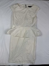 alice + olivia Ivory Peplum Sheath Bodycon Dress "Victoria Employed Sz 6 A050425