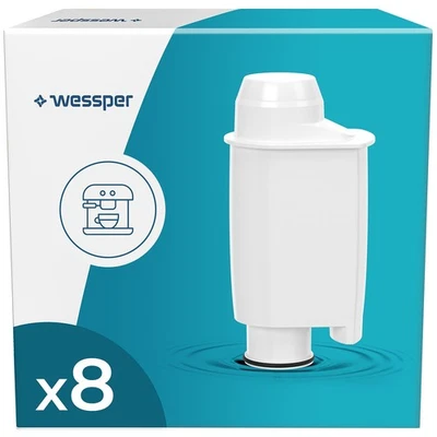 WESSPER 8x Wasserfilter für Saeco, ersetzt CA6702/00, Reduzierung von Kalk & Chlor