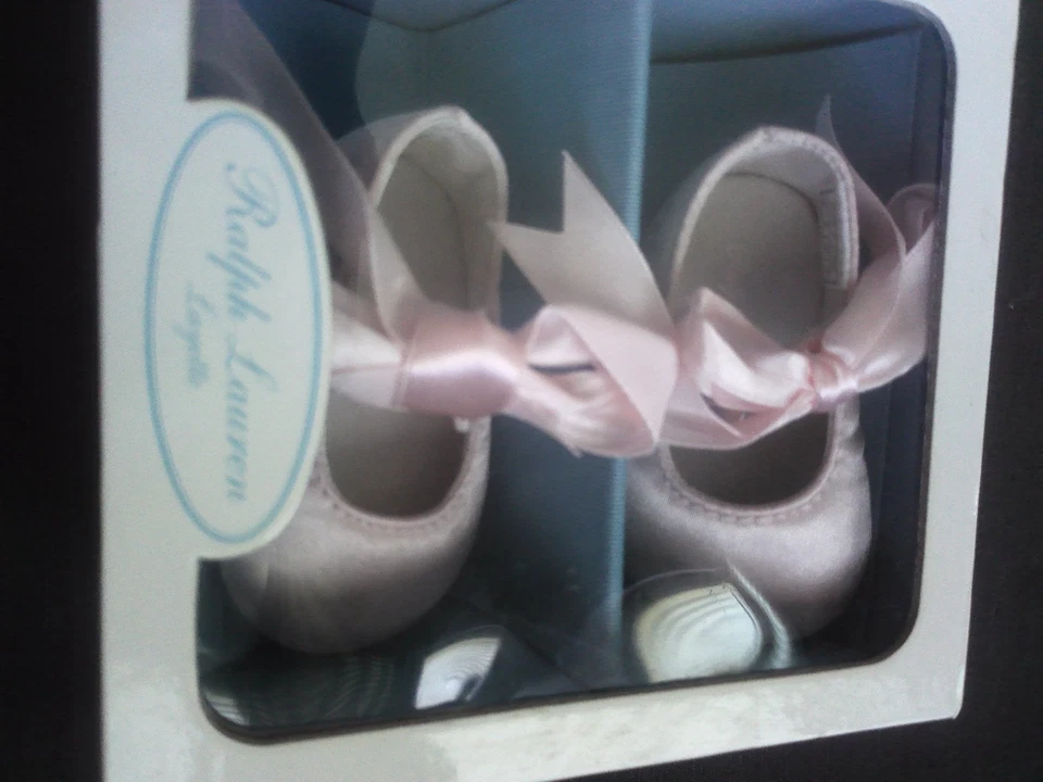 Ralph Lauren розовый атласный Briley балет туфли девочек от 0 до недели Baby размер 0 - Изображение 3 из 4