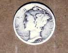 1934  D     MERCURY  SILVER   ACTUAL  COIN                           90515215-06