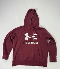 Under Armour Freedom Flag Hoodie Rival Fleece Hoodie Red Women s Large Loose