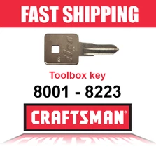 Craftsman toolbox key / Llaves / Cut by keys code / key code Series 8001-8223