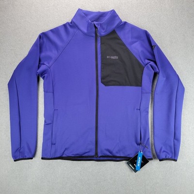 Columbia Titanium Triple Canyon Grid Fleece Blue Full Zip Jacket AK9835 Womens L