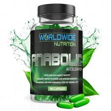 Worldwide Nutrition Anabolic Accelerator - Muscle Builder for Men - 180 Caps