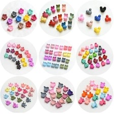 Mini Colorful Flower Design Baby Hair Clip 6 Designs- Multicolor,Pack of 60 PCS