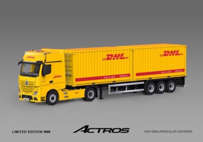 TimeMicro メルセデスベンツActros DHL 限定999 TM 1:64 Actros Container Delivery Truck Model Diecast Metal