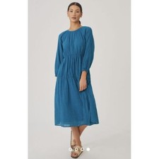 Anthropologie Sundry Stripe Dress Size 1 (Small) Long Sleeve Cotton Midi Tiered