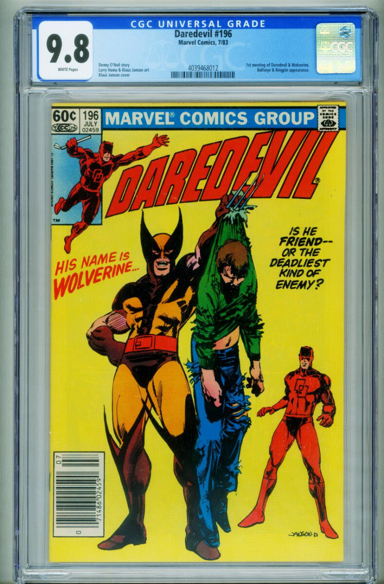 DAREDEVIL #196 CGC 9.8 MARVEL COMICS-Newsstand- WOLVERINE