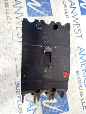 General Electric GE TEY315 3P 15 Amp 480V Screen Print Circuit Breaker TESTED