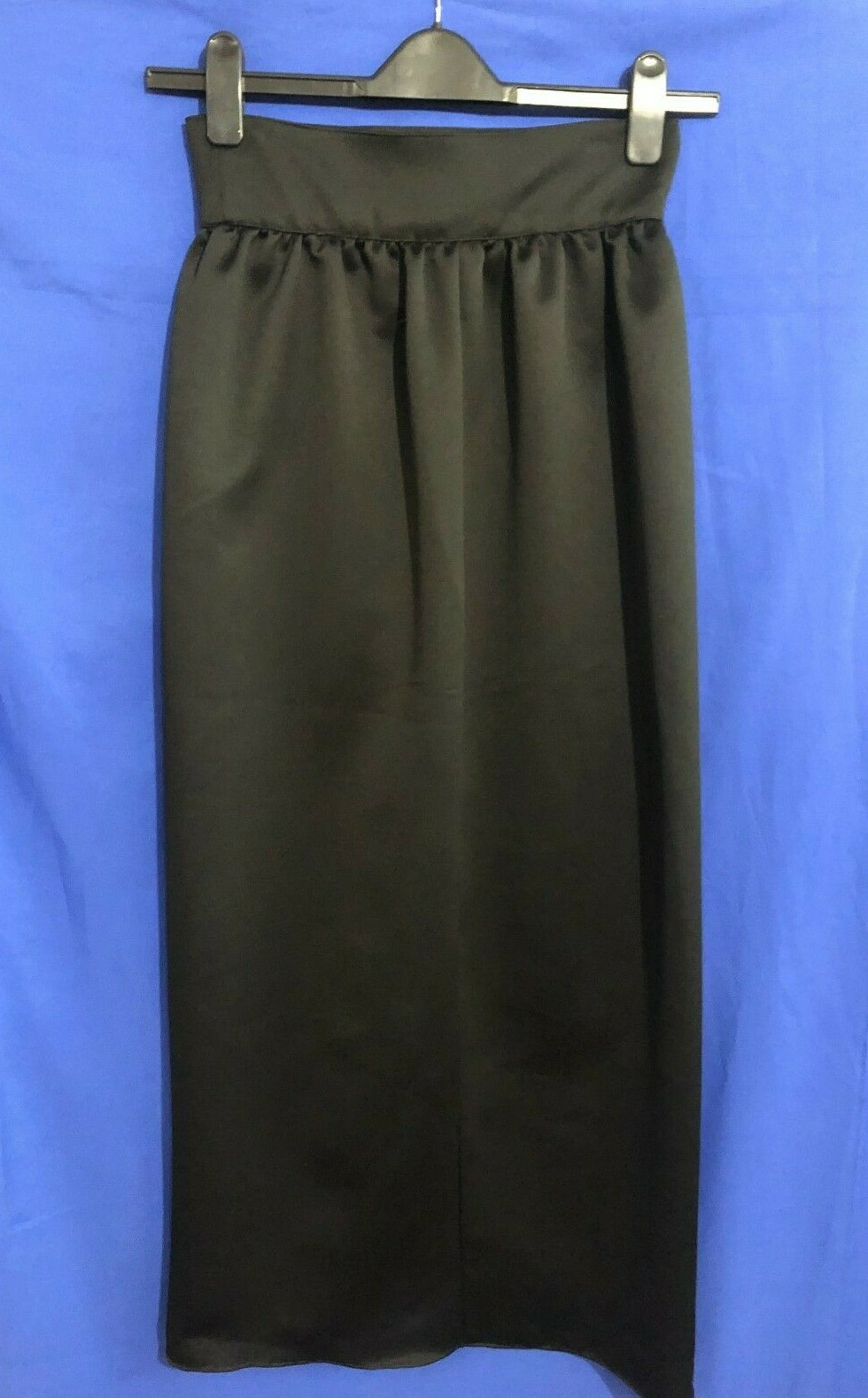 AJ BARI VTG Side Button SATIN DRAPED COCKTAIL Straight/Pencil Black Skirt WRAP 8