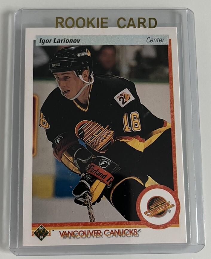 1990-91 Upper Deck Igor Larionov #128 Rookie RC HOF Vancouver Canucks