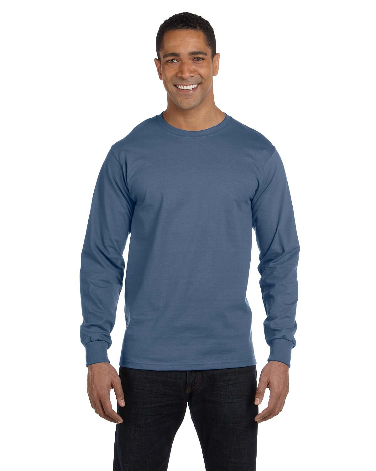 Hanes Adult 6.1 oz. 100% Ringspun Cotton Long Sleeves Beefy-
